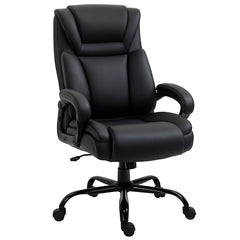PU Leather Executive Office Chair with High Back, Adjustable Height and Swivel Wheels, 400LBS Capacity, Brown