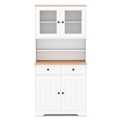 Pantry Cabinet with 2 Removable Shelves-White