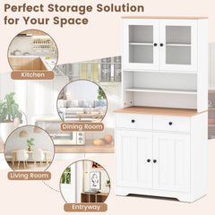 Pantry Cabinet with 2 Removable Shelves-White
