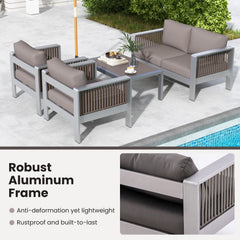 Aluminium Outdoor Armchair with 6 in Seat and 7 in Back Cushions