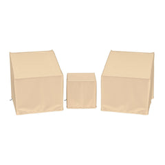 Patio Furniture Covers Waterproof Outdoor Conversation Covers for 3 Pieces Bistro Set-Beige