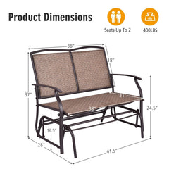 Outdoor Iron Patio Rocking Chair for Backyard and Lawn