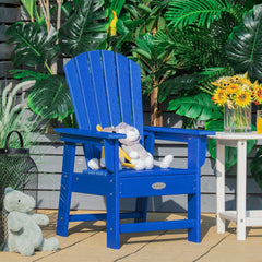 Kids Adirondack Chair for the Patio, All Weather Blue