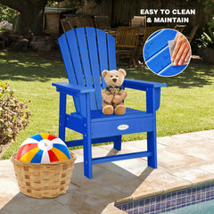 Kids Adirondack Chair for the Patio, All Weather Blue