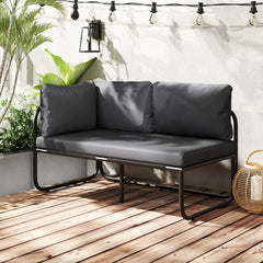 Patio Loveseat Sofa Couch with Removable Pillows and Seat Cushion-Gray