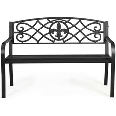 50 Inch Patio Heavy-Duty Metal Garden Bench
