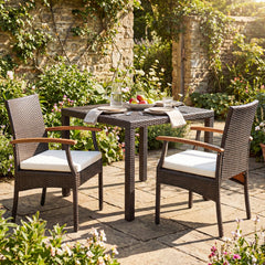 Patio Dining Chair with Soft Zippered Cushion-Set of 2