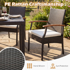 Patio Dining Chair with Soft Zippered Cushion-Set of 2