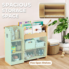 Kids Bookshelf and Toy Storage Organizer, 3 Tier Montessori Toy Organizer with Open Display for Nursery, Natural