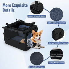 Portable Foldable Pet Carrying Bag with 2 Openings and Comfy Cushion-S