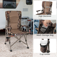 Portable Camping Chair with 400 LBS Metal Frame and Anti-Slip Feet