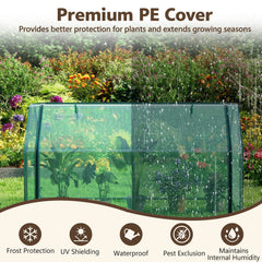 Portable Mini Greenhouse, Small Garden Greenhouse with PE Cover and Zippered Roll-up Door for Vegetables-Green
