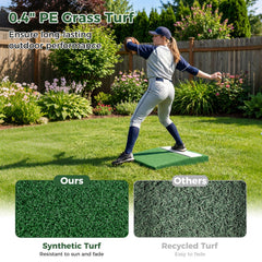 Portable Pitching Mound with Baseball Pitching EVA Carry Handle