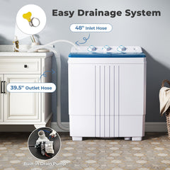Portable Washing Machine with Built-in Drain Pump-Blue