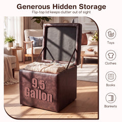 16 Inch Ottoman Pouffe Storage Box Lounge Seat Footstools