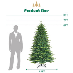 7 FT Pre-Lit Christmas Tree with App Controlled LEDs, 2324 Hinged PE and PVC Tips