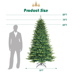 8 FT Pre-Lit Christmas Tree with App Controlled LEDs, 2956 Hinged PE and PVC Tips