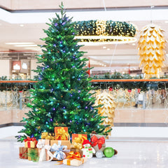 8 FT Pre-Lit Christmas Tree with App Controlled LEDs, 2956 Hinged PE and PVC Tips