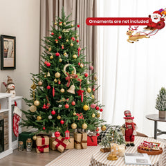 7 FT Pre-Lit Christmas Tree, PE and PVC Mixed Tips with 8 Lighting Modes
