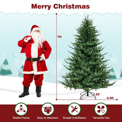 7 FT Pre-Lit Christmas Tree, PE and PVC Mixed Tips with 8 Lighting Modes