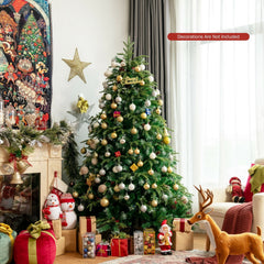 6 FT Pre-Lit Snowy Christmas Tree, Hinged with Two Colour LEDs and 11 Flash Modes
