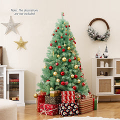 6 FT Pre-Lit Tinsel Christmas Tree in Fruit Green, 688 Tips and 250 Warm White LEDs