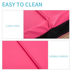 4'x10'x2" Folding Gymnastics Tumbling Mat, Exercise Mat with Carrying Handles for Yoga, MMA, Martial Arts, Dark Blue