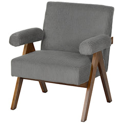 Cashmere Accent Chair Armchair with Wide Seat and Soft Padded Armrests for Reading, Bedroom, Cream White
