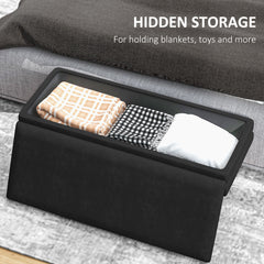 39" Storage Ottoman, Velvet End of Bed Bench with Steel Legs, Foot Stool with Storage for Bedroom, Living Room, Beige