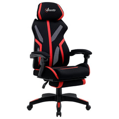 Gaming Chair, Ergonomic Computer Chair with Footrest, Headrest, Recliner Swivel Seat with Adjustable Height, Black