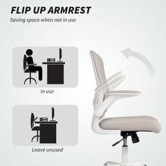 Ergonomic Mesh Office Chair with 4D Lumbar Support, Swivel Desk Chair with Flip-up Armrests, Tilt Function, Black