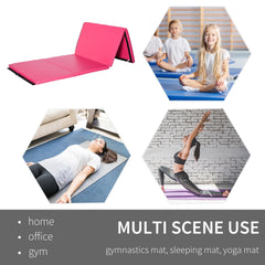 4'x10'x2" Folding Gymnastics Tumbling Mat, Exercise Mat with Carrying Handles for Yoga, MMA, Martial Arts, Dark Blue