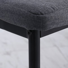 Modern Dining Chairs Set of 4, Upholstered Linen Fabric Kitchen Chairs with Channel Tufting and Metal Legs for Living Room, Dining Room, Bedroom, Grey