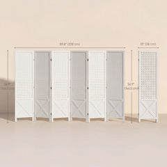 4.7' 3 Panel Wooden Room Divider with Pegboard Display, Folding Privacy Screen for Home Office, Natural
