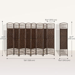 4 Panel Folding Room Divider, Portable Privacy Screen, Wave Fiber Room Partition for Home Office, Black