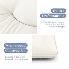 Queen/King/Twin/Full Futon Mattress Floor Sleeping Pad with Washable Cover Beige-Full Size