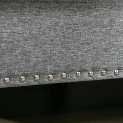 Stylish Midback Double Sofa with Sponge Padding, 2 Seater Sofa Couch, with Rubber Wood Leg, Grey