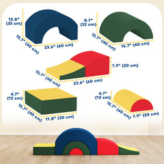 Toddlers Climbing Toys, 5-Piece Foam Climbing Blocks, Soft Play Set, Indoor for Stacking, Crawling, Sliding