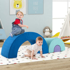 Rainbow Arc Climber Playset Foam Climbing Blocks with Machine Washable Covers-Multicolor