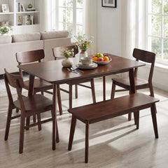 Rectangle Dining Table for 4-6 People 47 inches Kitchen Table-Walnut