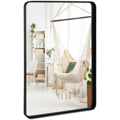 Rectangular Wall Mount Bathroom Mirror with Solid Steel Frame-L
