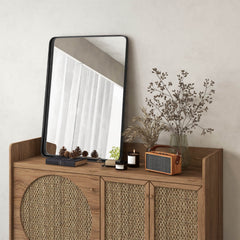 Rectangular Wall Mount Bathroom Mirror with Solid Steel Frame-M