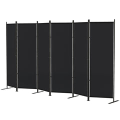 6' 3 Panel Room Divider, Double Hinged Folding Wall Divider, Indoor Privacy Screen for Home Office, Black