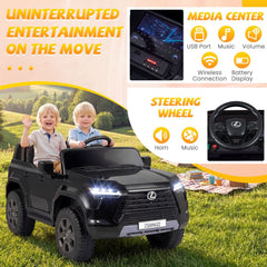 24V 4WD Licensed Lexus GX550 2 Seater Kids Ride On Car with Four 100W Motors, Black
