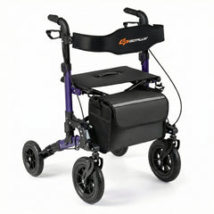Rollator Walker for Seniors Folding Rolling Walker with Seat-Purple