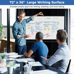 Rolling Double-Sided Magnetic Whiteboard on Wheels with Stand and Aluminum Alloy Frame-Black