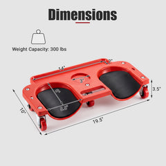 Rolling Knee Creeper with 360° Swivel Casters Lightweight Kneeling Pads-Red
