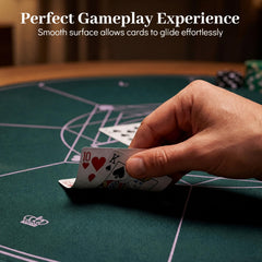 Round Poker Mat for Texas Hold'em 47 inches with Carrying Bag for 8-Player-Green