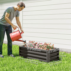 Galvanized Raised Garden Beds, Outdoor Planter Box, Set of 2, for Flowers, Herbs and Vegetables, Black