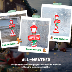 6FT Christmas Inflatable Decoration, Inflatable Lighthouse Xmas Blow Up Decor with LED Lights for Yard, Lawn, Garden